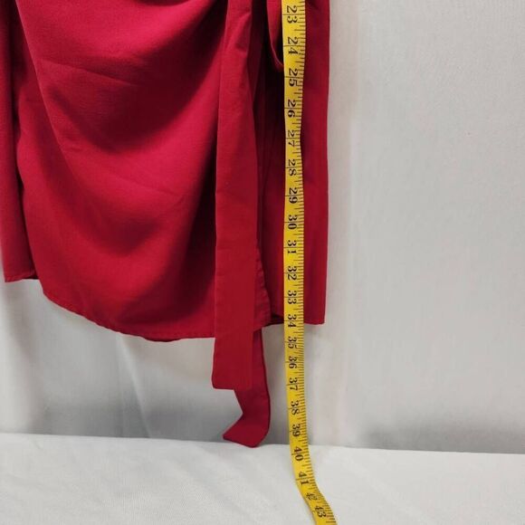 Unbranded Women's Size XL Faux Wrap Romper Dress Red Summer Short-Sleeve - Picture 3 of 6
